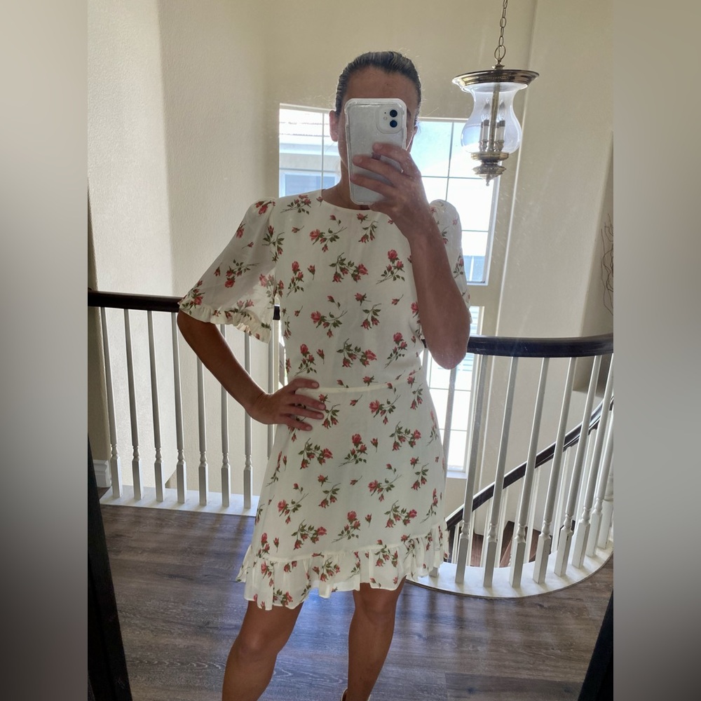 Reformation White Floral Mini Dress